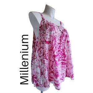 Millenium white and pink top blouse NWT! Size 2X